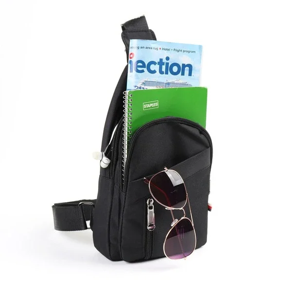 Crossbody Travel Sling Bag With Adjustable Straps Charcoal - Picture 3 of 5